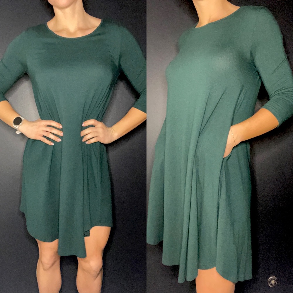 Long Sleeve Shirt Dress with Pockets